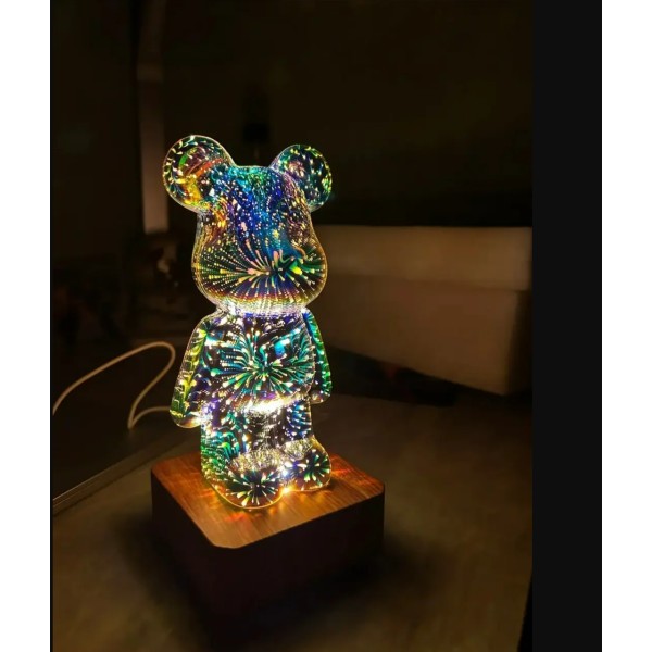 светодиодный ночник bearbrick 3d медведь фейерверк 16 цветов bearbrick