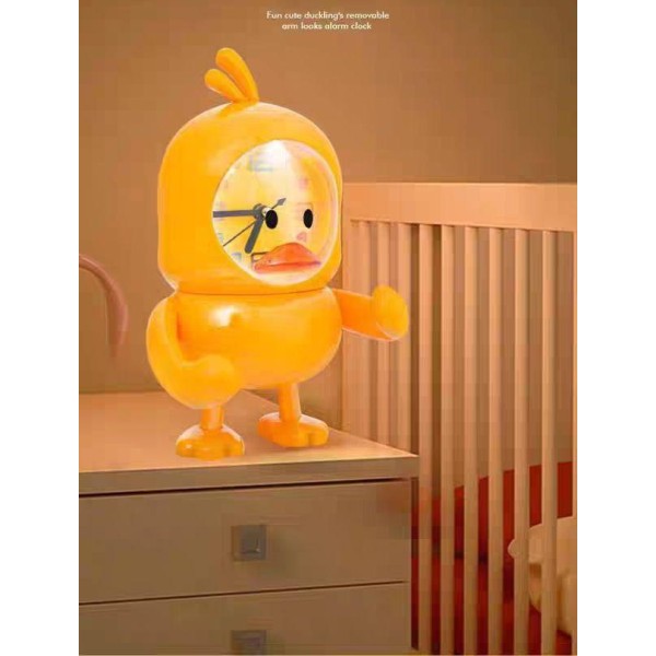 Детский ночник-будильник Little Duck 3в1 с копилкой оранжевый generic