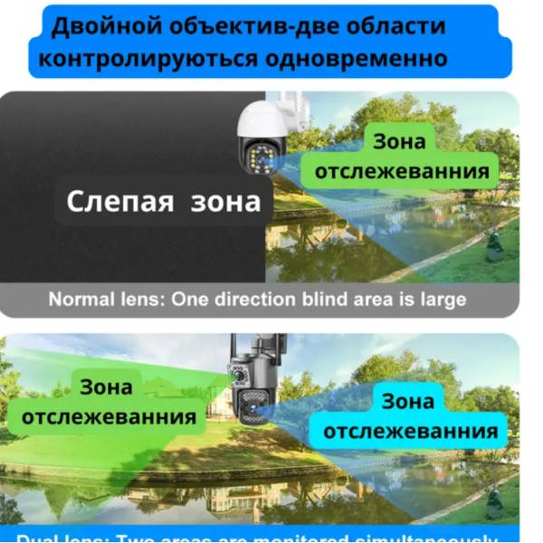 Камера спостереження Wi-Fi 4 Мп IP поворотна вулична біла generic