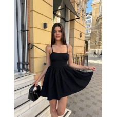 Сарафан женский льняной бохо черный