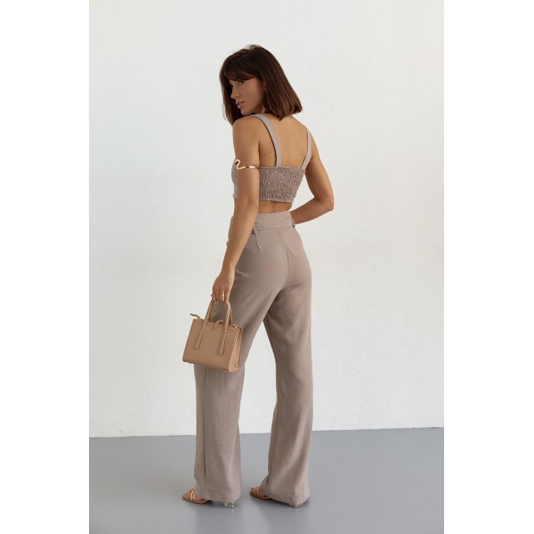 Костюм женский хлопковый кофейный Lurex