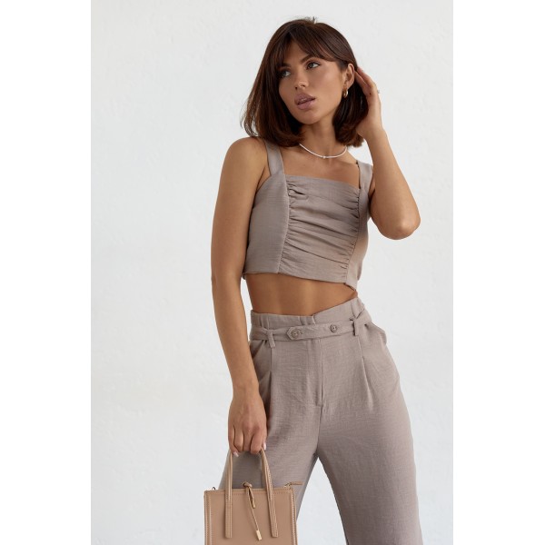 Костюм женский хлопковый кофейный Lurex