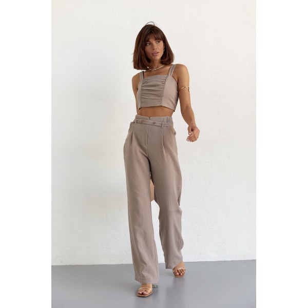 Костюм женский хлопковый кофейный Lurex
