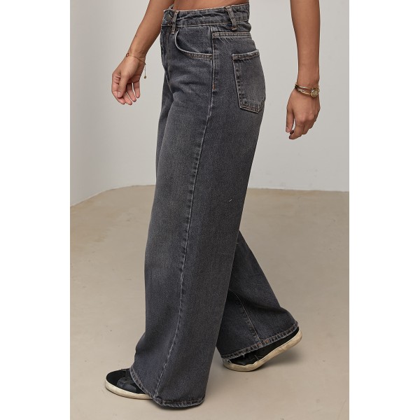 Джинси жіночі широкі чорні Wide Leg