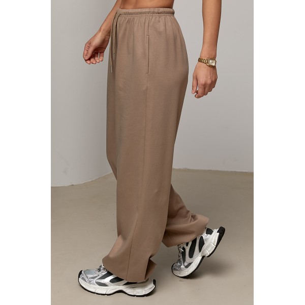 Штаны женские спортивные кофейные свободные Lurex