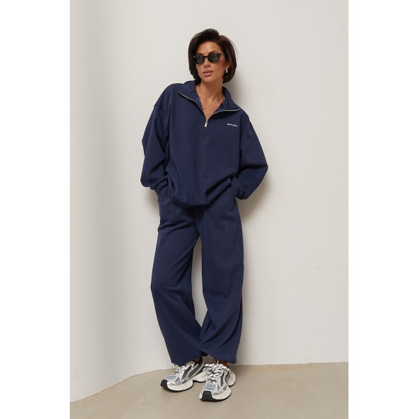 Спортивный костюм женский утепленный синий Lurex