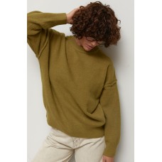Джемпер жіночий oversize в'язка з декором хакі