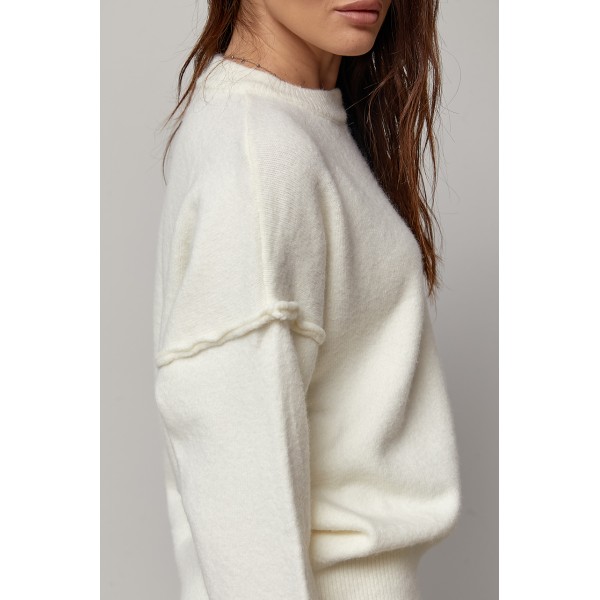 Джемпер жіночий в'язаний oversize молочний
