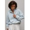 Теплий світшот oversize з коміром на блискавці - блакитний ONE SIZE