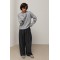 Джемпер oversize з декоративними блискавками на рукавах - сірий ONE SIZE 76798