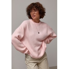 Джемпер жіночий в'язаний oversize рожевий