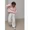 Теплий світшот oversize з коміром на блискавці - рожевий ONE SIZE