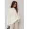В’язаний джемпер oversize з широкими рукавами - білий ONE SIZE 76805