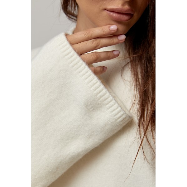 В’язаний джемпер oversize з широкими рукавами - білий ONE SIZE 76805