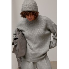 Джемпер жіночий в'язаний oversize сірий
