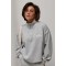 Теплий світшот oversize з коміром на блискавці - сірий ONE SIZE
