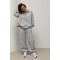 Теплий світшот oversize з коміром на блискавці - сірий ONE SIZE