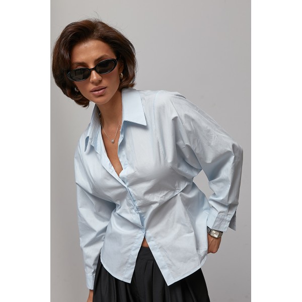 Сорочка жіноча класична блакитна Lurex
