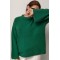 В’язаний джемпер oversize з широкими рукавами - зелений ONE SIZE
