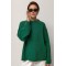 В’язаний джемпер oversize з широкими рукавами - зелений ONE SIZE