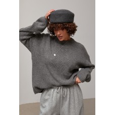 Джемпер жіночий в'язаний oversize темно-сірий