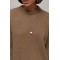 В’язаний джемпер oversize з широкими рукавами - кавовий ONE SIZE