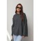 В’язаний джемпер oversize з широкими рукавами - темно-сірий ONE SIZE 76806