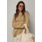 В’язаний джемпер oversize з широкими рукавами - світло-коричневий ONE SIZE