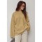 В’язаний джемпер oversize з широкими рукавами - світло-коричневий ONE SIZE