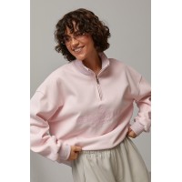 Світшот жіночий oversize трикотаж з написом рожевий