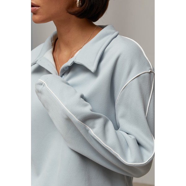 Костюм спортивный женский теплый голубой Lurex