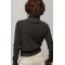 Жіночий в’язаний джемпер з коміром на блискавці - коричневий ONE SIZE 76783