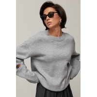 Джемпер жіночий в'язаний oversize сірий