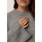 В’язаний джемпер oversize з широкими рукавами - сірий ONE SIZE