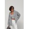 Худі жіноче трикотаж тепле oversize сіре