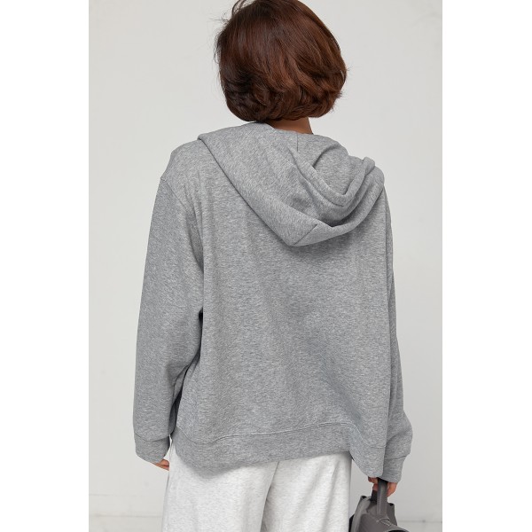 Худі жіноче трикотаж тепле oversize сіре