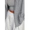 Худі жіноче трикотаж тепле oversize сіре