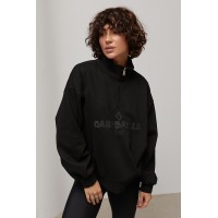 Світшот жіночий oversize трикотаж з написом чорний