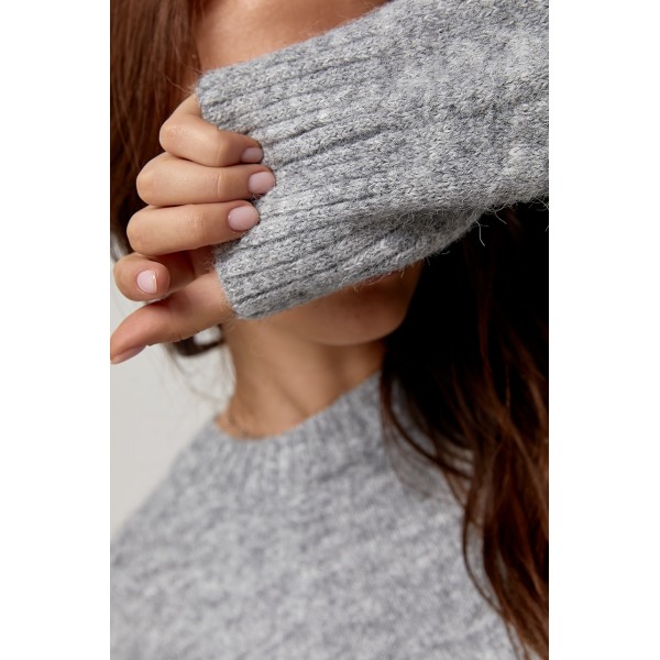Вязана кофта з написом на спині - сірий ONE SIZE 76808
