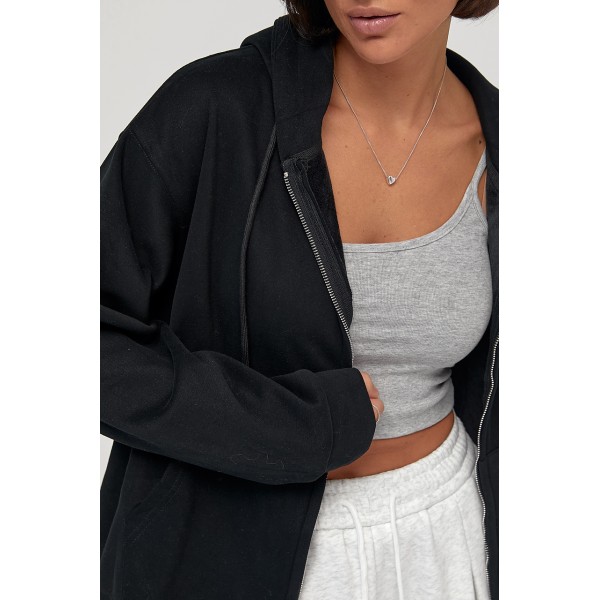 Худі жіноче трикотаж тепле oversize чорне