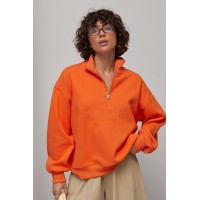 Світшот жіночий oversize трикотаж з написом оранжевий