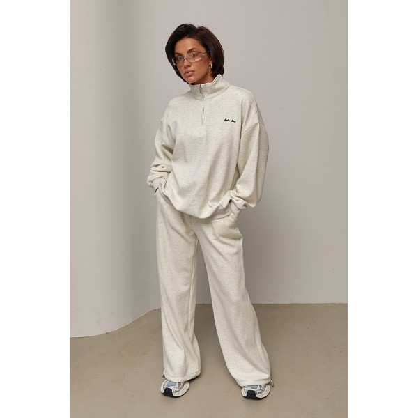 Костюм спортивный женский теплый светло-серый Lurex