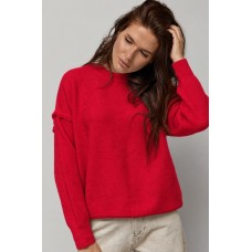 Джемпер женский вязаный oversize красный