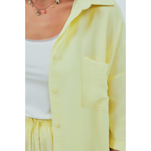 Костюм женский летний с шортами лимонный Lurex
