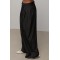 Брюки женские широкие с защипами черные Lurex