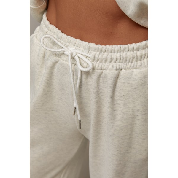 Костюм спортивный женский теплый светло-серый Lurex