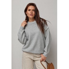 Джемпер женский вязаный oversize серый