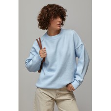 Джемпер жіночий oversize в'язка з декором блакитний