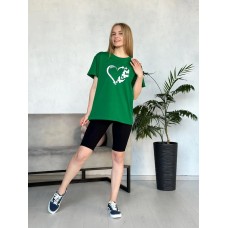 Спортивний костюм жіночий трикотажний літній зелений
