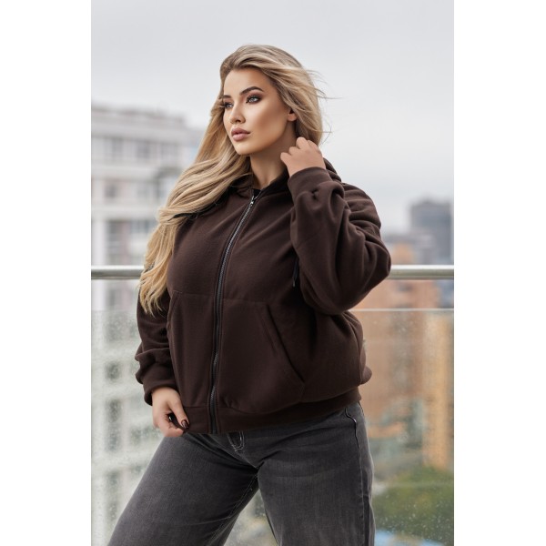 Худи женское оверсайз шоколадное F-Girl